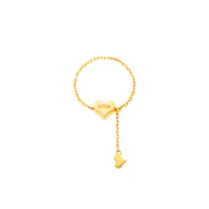 Heart Transformer Ring, yellow gold