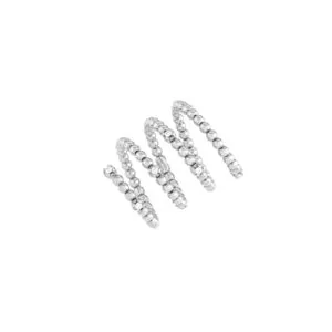 Spiral Tower Ring, diamonds, white gold