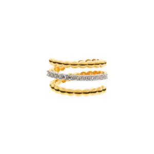 Spiral Ring, diamonds, yellow gold