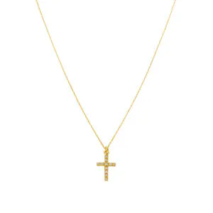 Petit Cross, diamonds, yellow gold