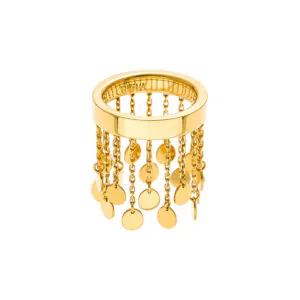 Flats Chainfall Ring, yellow gold