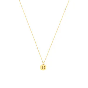 Necklace with Initial, yellow gold