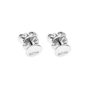 Flat Mini Earrings, white gold