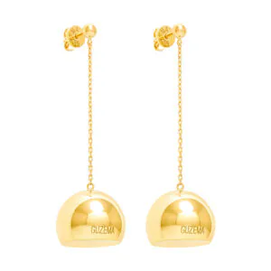 Semi-Sphere Earrings, yellow gold