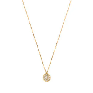 Mono Flat Necklace, diamonds, yellow gold