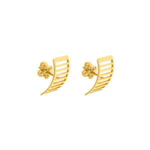 Striped Earrings, yellow gold