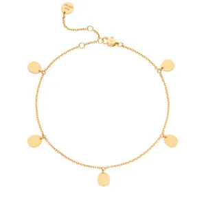 Flats Quintet Anklet, yellow gold