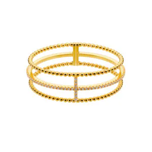 Cross Bracelet, diamonds, yellow gold