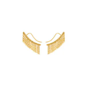 Short Chainfall Earrings, yellow gold