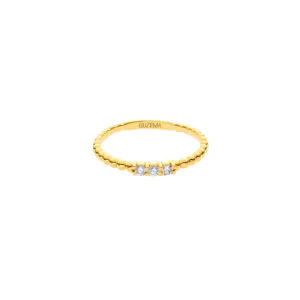 Trio Diamond Orb Ring, yellow gold