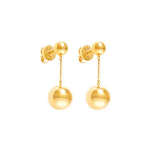 Orb Earrings, yellow gold
