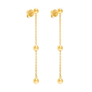 Trio Chain Transformer Earrings, yellow gold