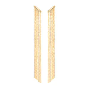 Chainfall Earrings, diamonds, yellow gold