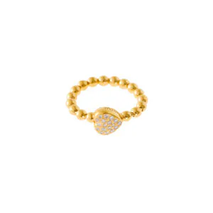 Heart Flexi-Ring, diamonds, yellow gold