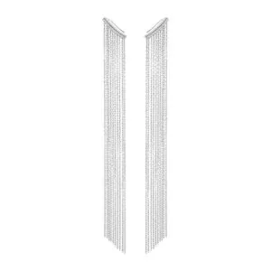 Chainfall Earrings, diamonds, white gold