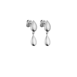 Mini Droplet Earrings, white gold