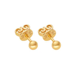 Petit Orb Earrings, yellow gold