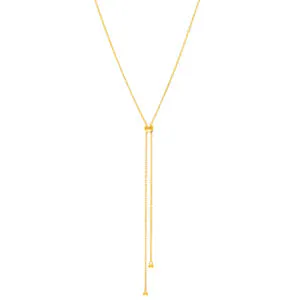 Orbs Tie Necklace, yellow gold