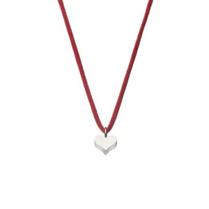 Puffed Heart Pendant, white gold