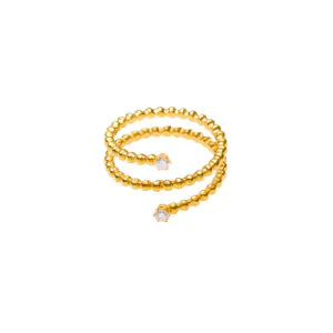 Spiral Ring, diamonds, yellow gold