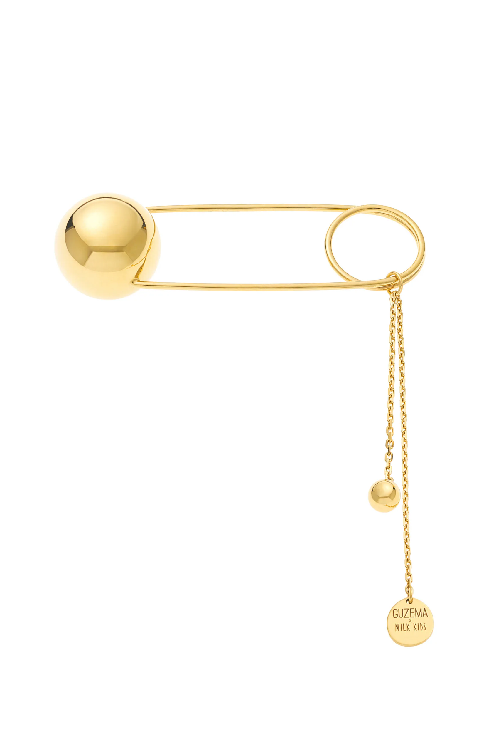 Brooches Big pin, yellow gold for personalized elegance