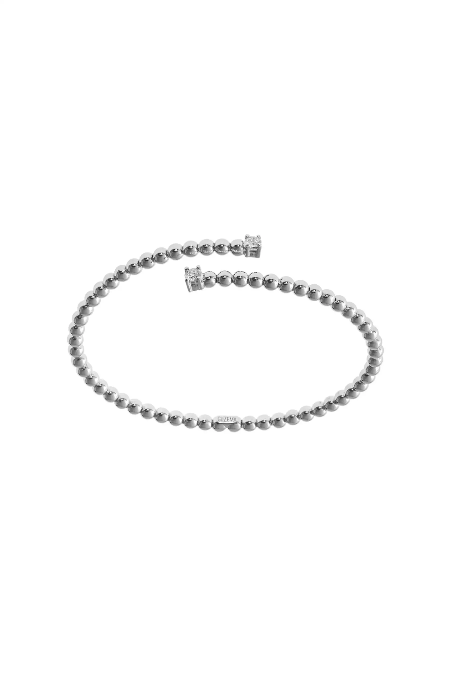Bracelets Duo spiral bracelet, diamonds, white gold for everyday elegance