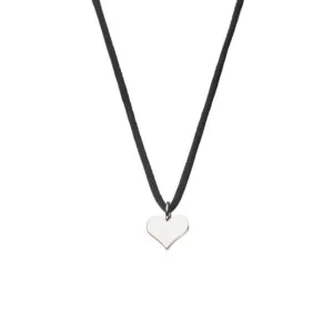Flat Heart Pendant, white gold