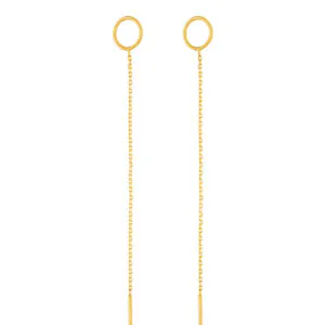 Chain Thread Earring, yellow gold