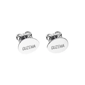 Flat earrings, white gold