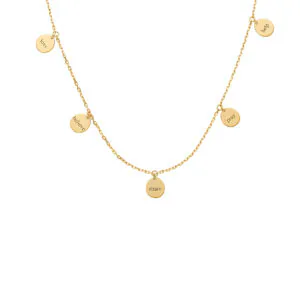 Engraved Charity Necklace, yellow gold
