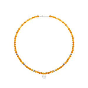 Freedom Amber Necklace, white gold