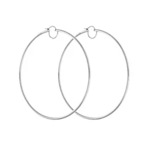 Bold Hoops Earrings, white gold