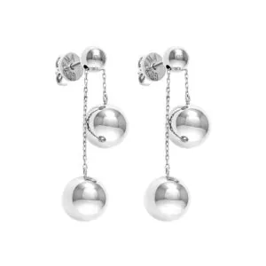 Orbs Transformer Earrings, white gold