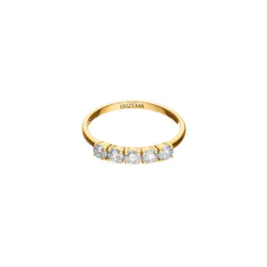 Quintet Diamonds Ring, yellow gold