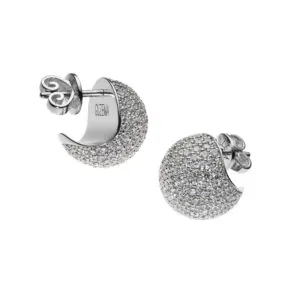 Mini Sphere Earrings, diamonds, white gold