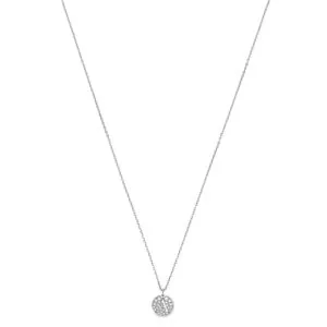 Necklace with initial, diamonds, white gold