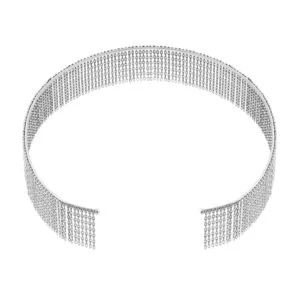 Bold Chainfall Choker, white gold