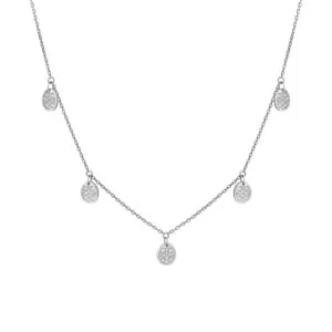 Flat Quintet Necklace, diamonds, white gold