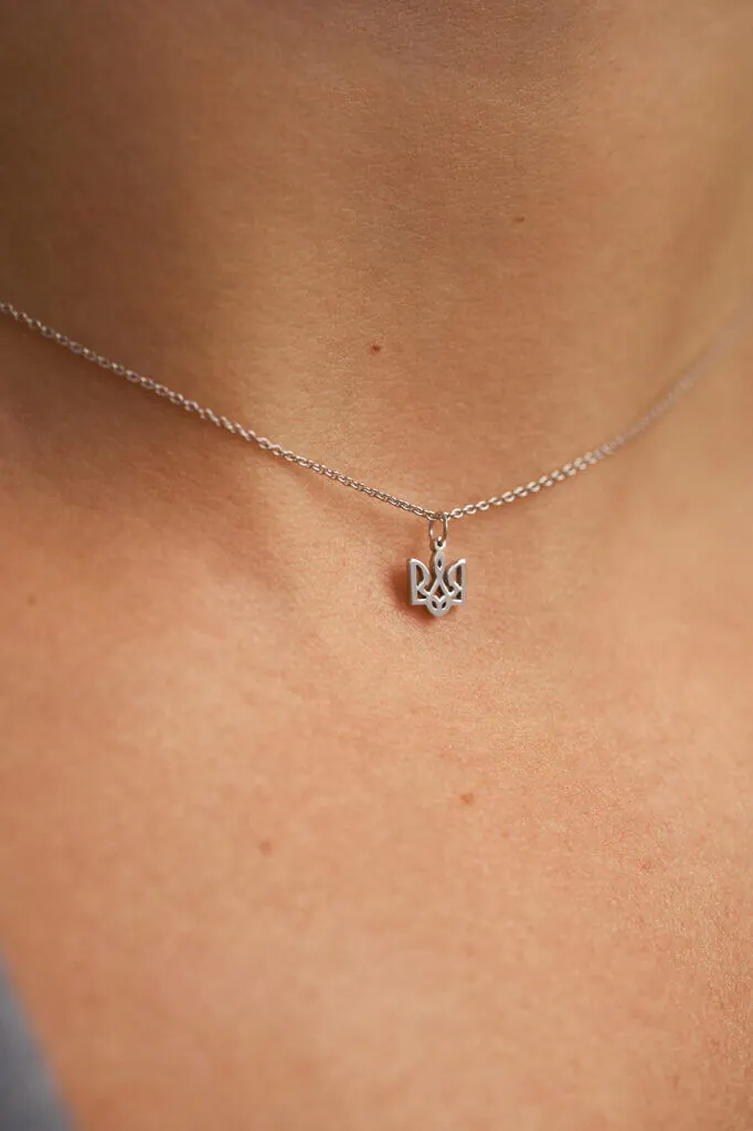 Necklaces Trident Necklace, white gold with fast delivery from Guzema