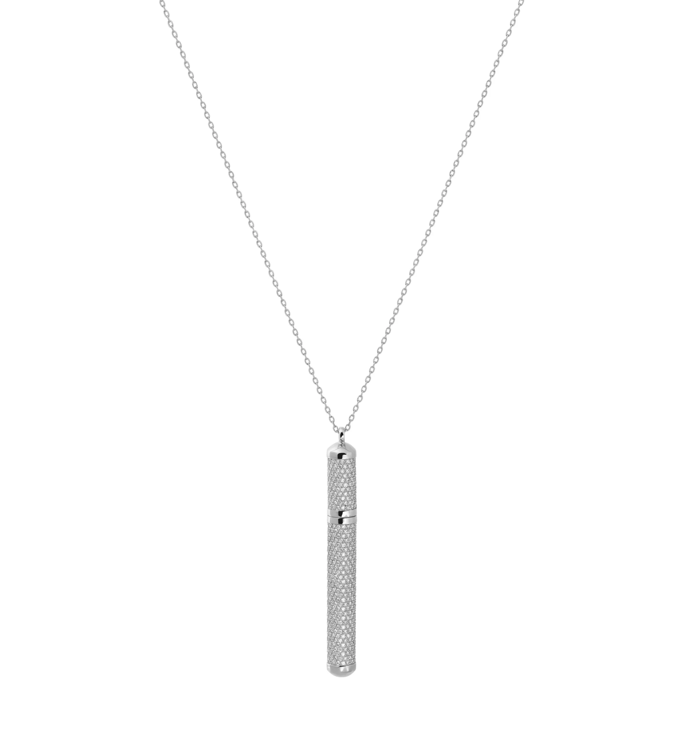 Custom Necklaces Capsule Necklace, diamonds, white gold for a luxurious style