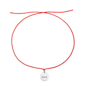 Red Thread Bracelet, white gold