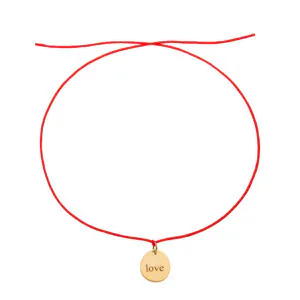 Red Thread Bracelet, yellow gold