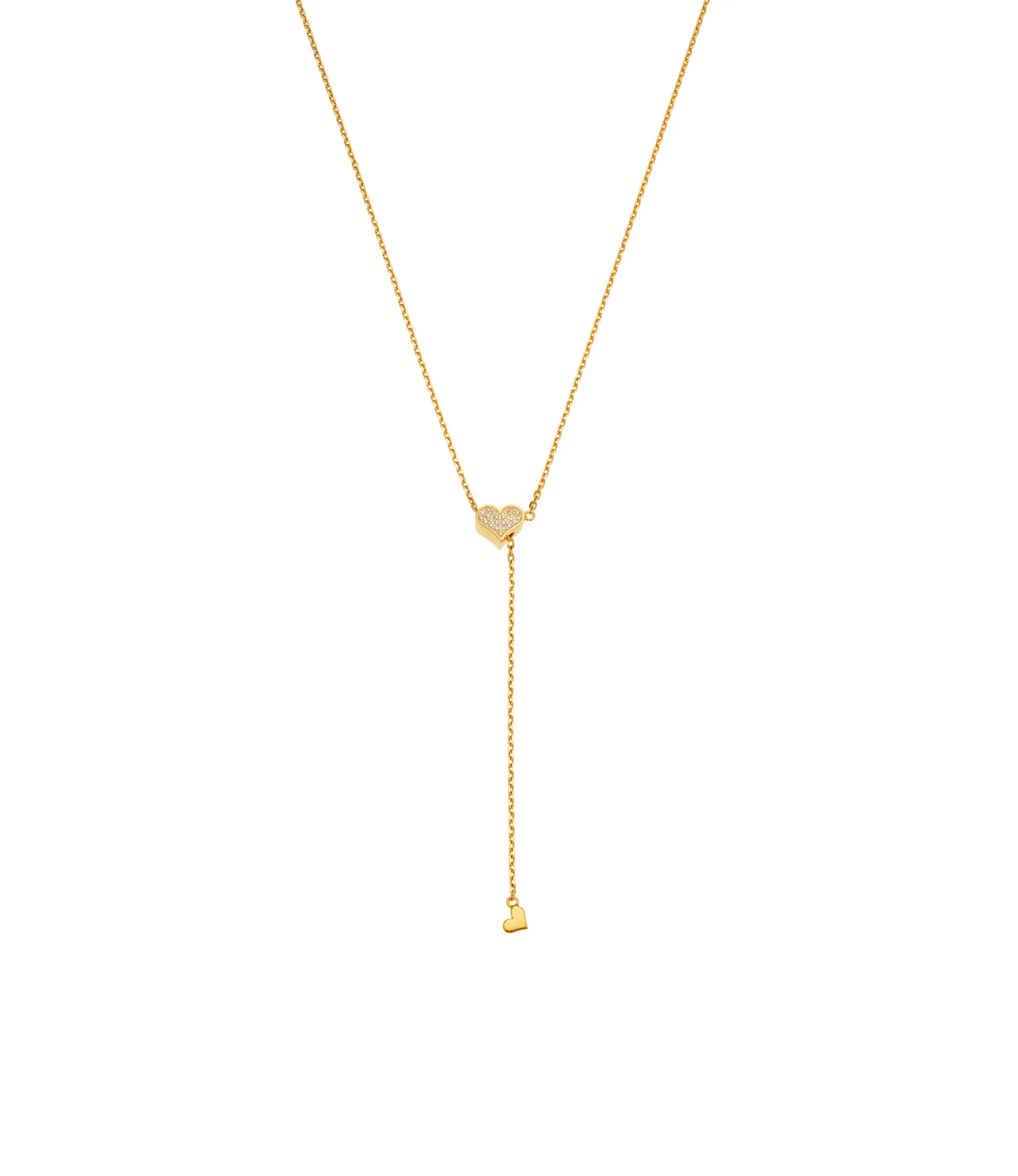 Heart Transformer Necklace, diamonds, yellow gold