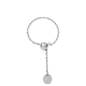 Flat Charm Transformer Ring, diamonds, white gold