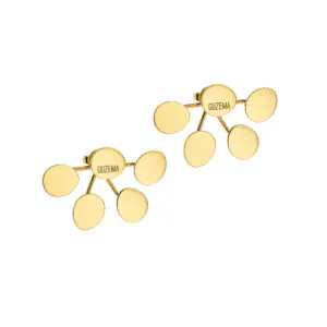 Bold Quintet Flat Earrings, yellow gold