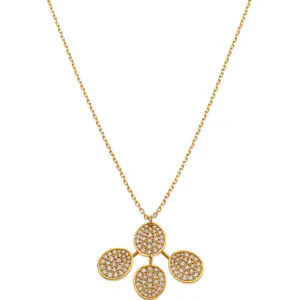 Petal Flat Necklace, diamonds, yellow gold