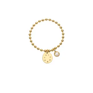 Eternal Flat and Diamond Ring, yellow gold