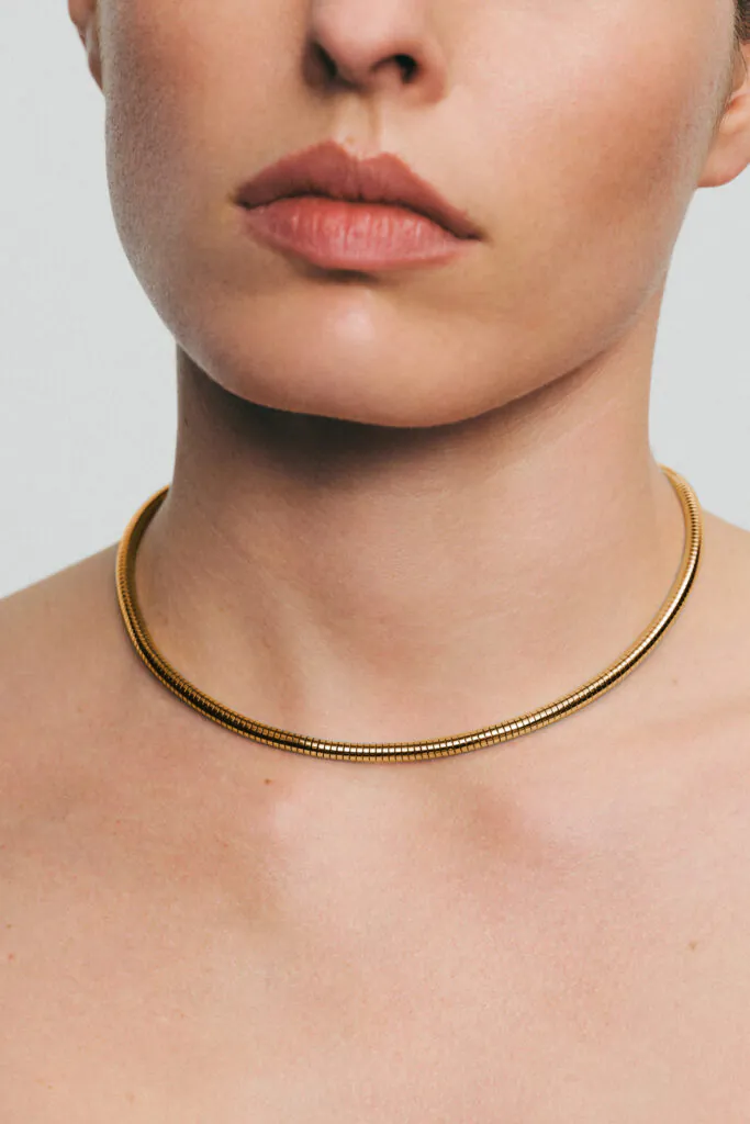 Exclusive Necklaces Snake Necklace, gold plated silver from Guzema
