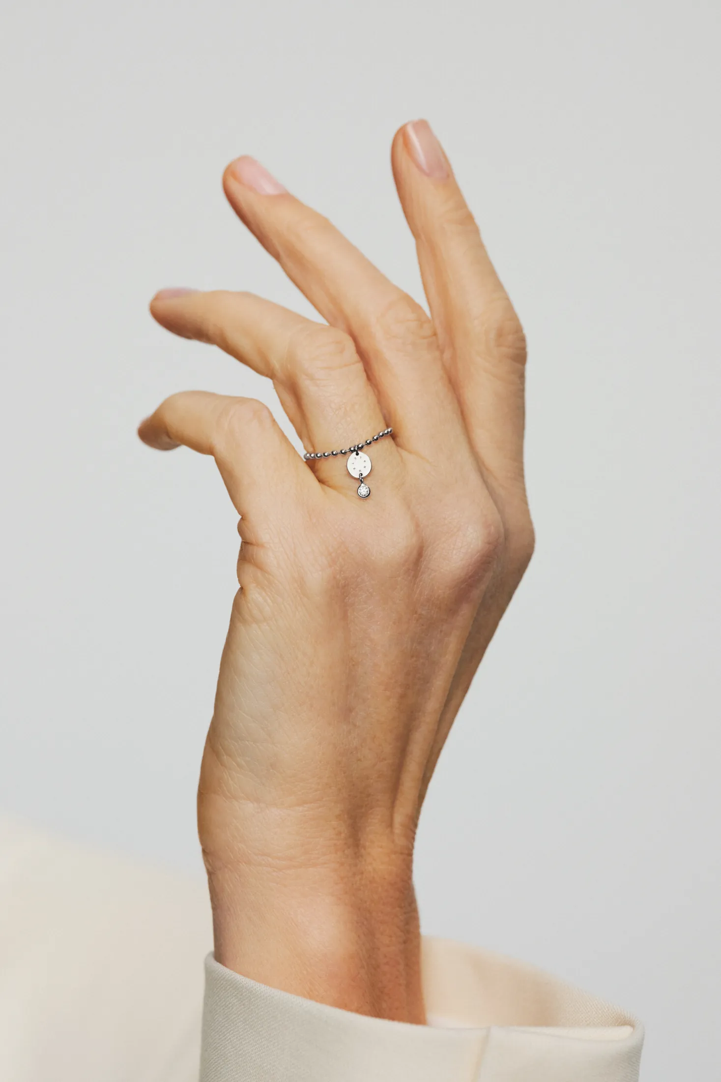 Rings Solo Diamond Eternal Flat Ring, white gold with luxury craftsmanship from Guzema